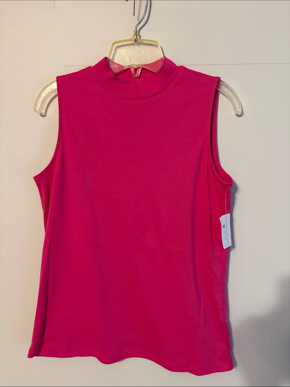 Christopher Banks Sleeveless Mock Neck Top - Hot Pink/fushia. Med. 💯 cotton.